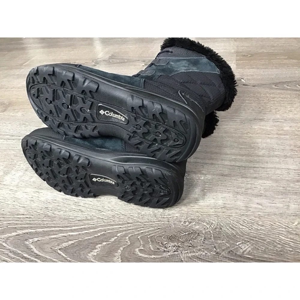 Columbia Ice Maiden II Waterproof Boots Black Faux Fur BL 1581-011 Womens 7.5